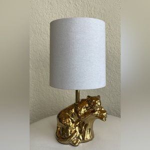 Small Gold Jaguar Table Lamp